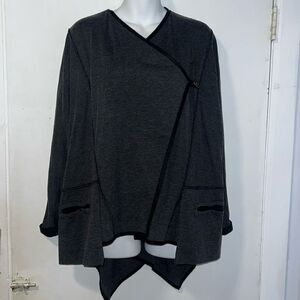 MATTHILDUR Black And Grey Pima Cotton Icelandic Design Cardigan Sweater-S